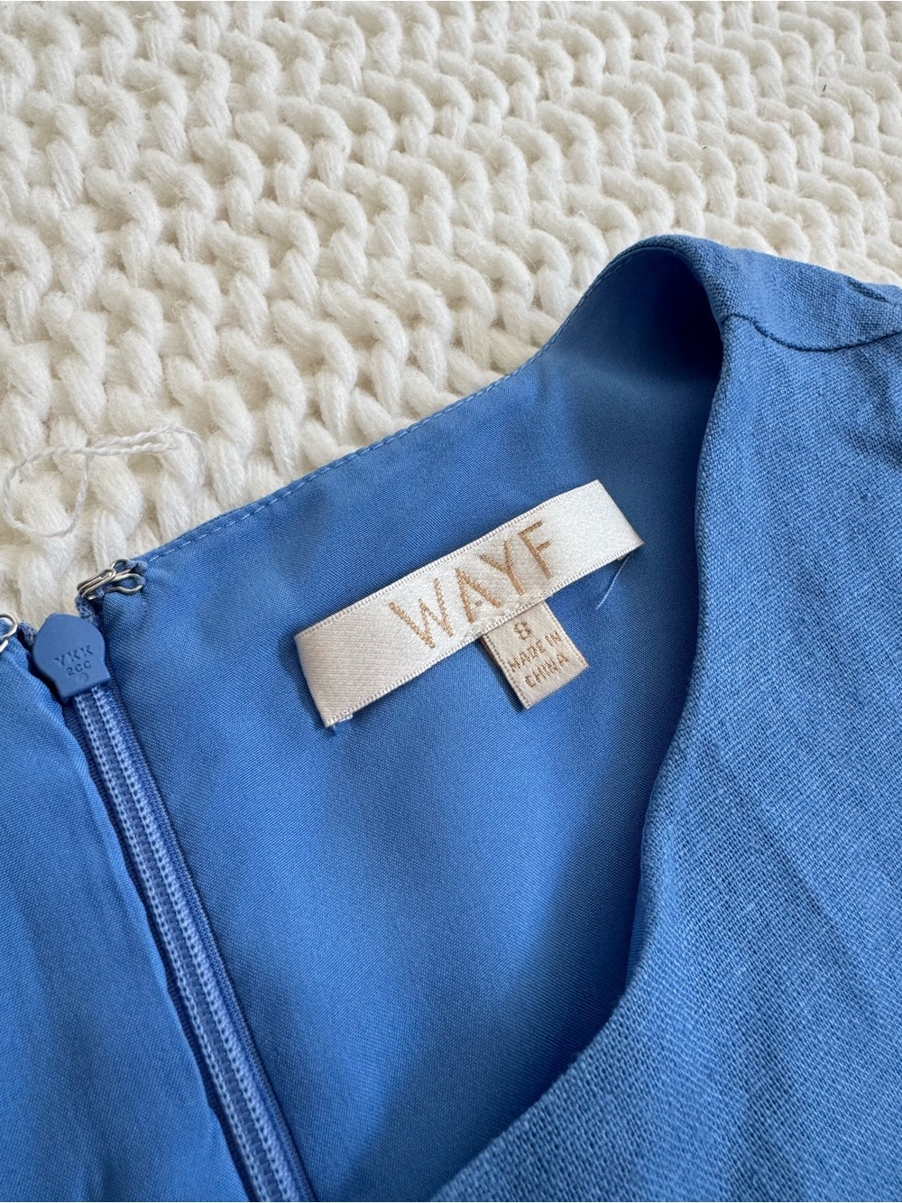 Wayf Blue Sleeveless Button-Front Drop-Waist Mini Dress - Picture 3 of 5